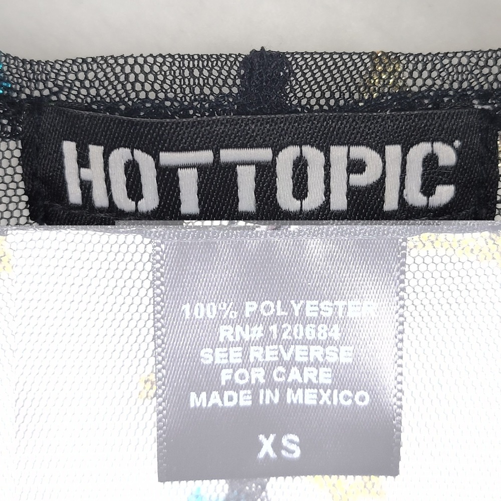 Hot Topic Black Glitter Star Sheer Kimono XS Open Front Celestial Whimsigoth - Picture 2 of 10